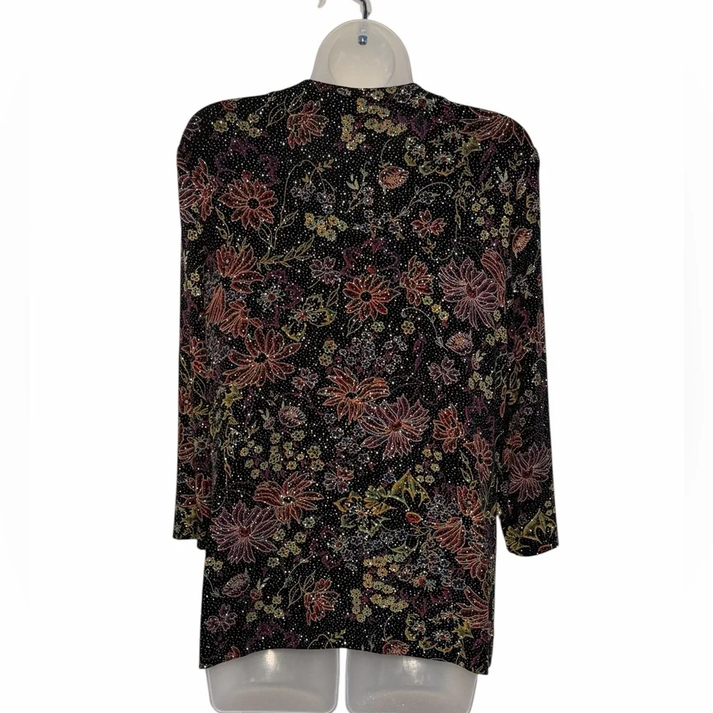 Alex Evenings Black and Gold Embellished Jacket